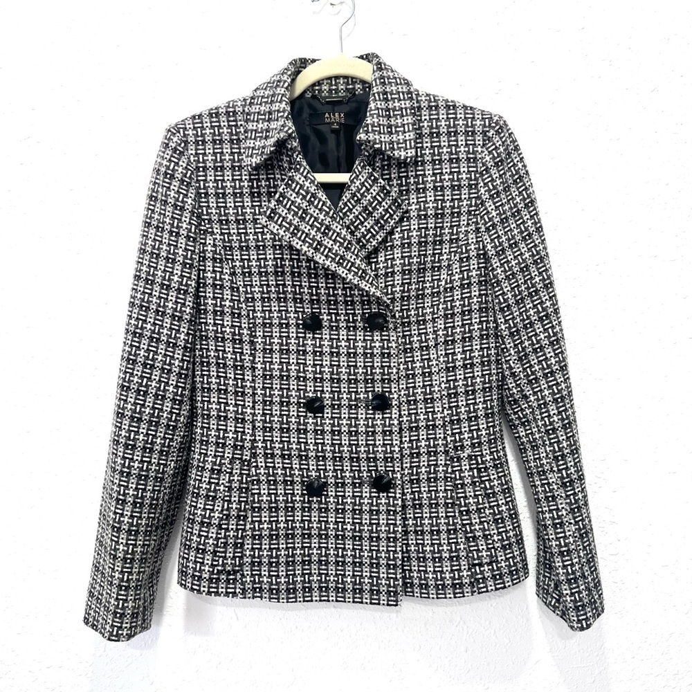 Alex Marie houndstooth  wool-blend peacoat 4‎